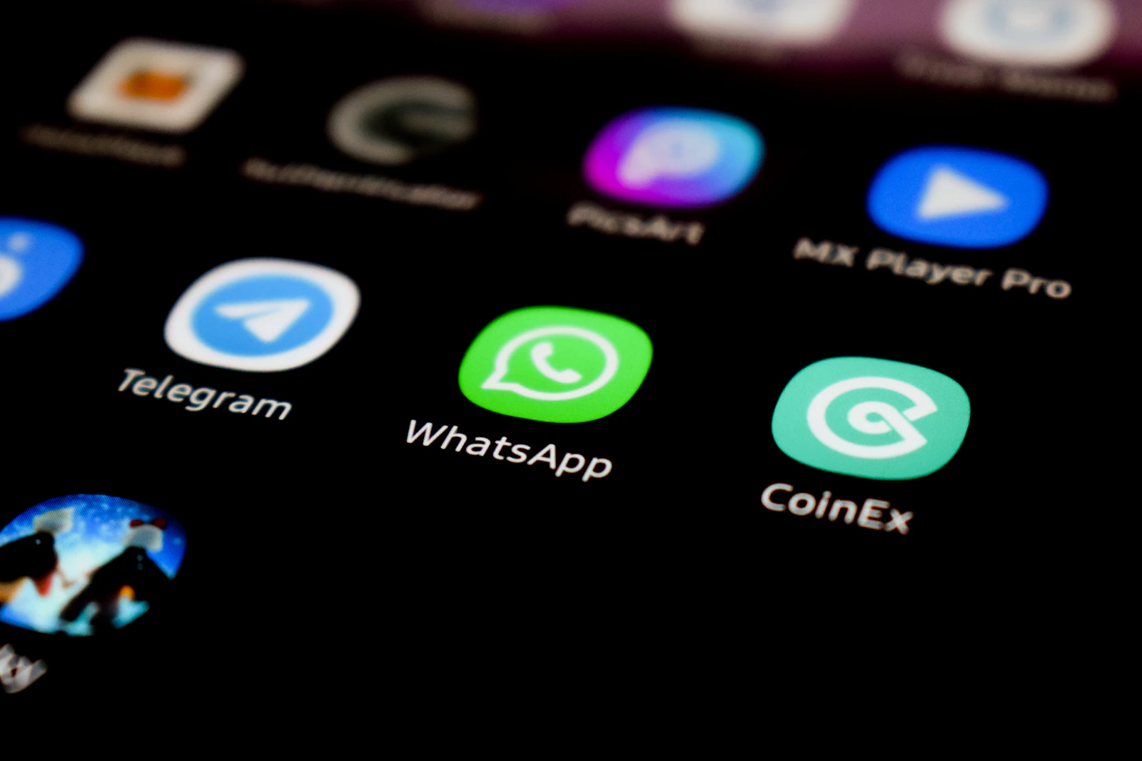 Stock photograph of WhatsApp on a smartphone screen